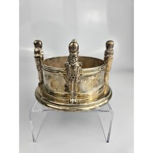 Godinger Silverplate Nutcracker Soldier Wine Champagne Coaster Holder